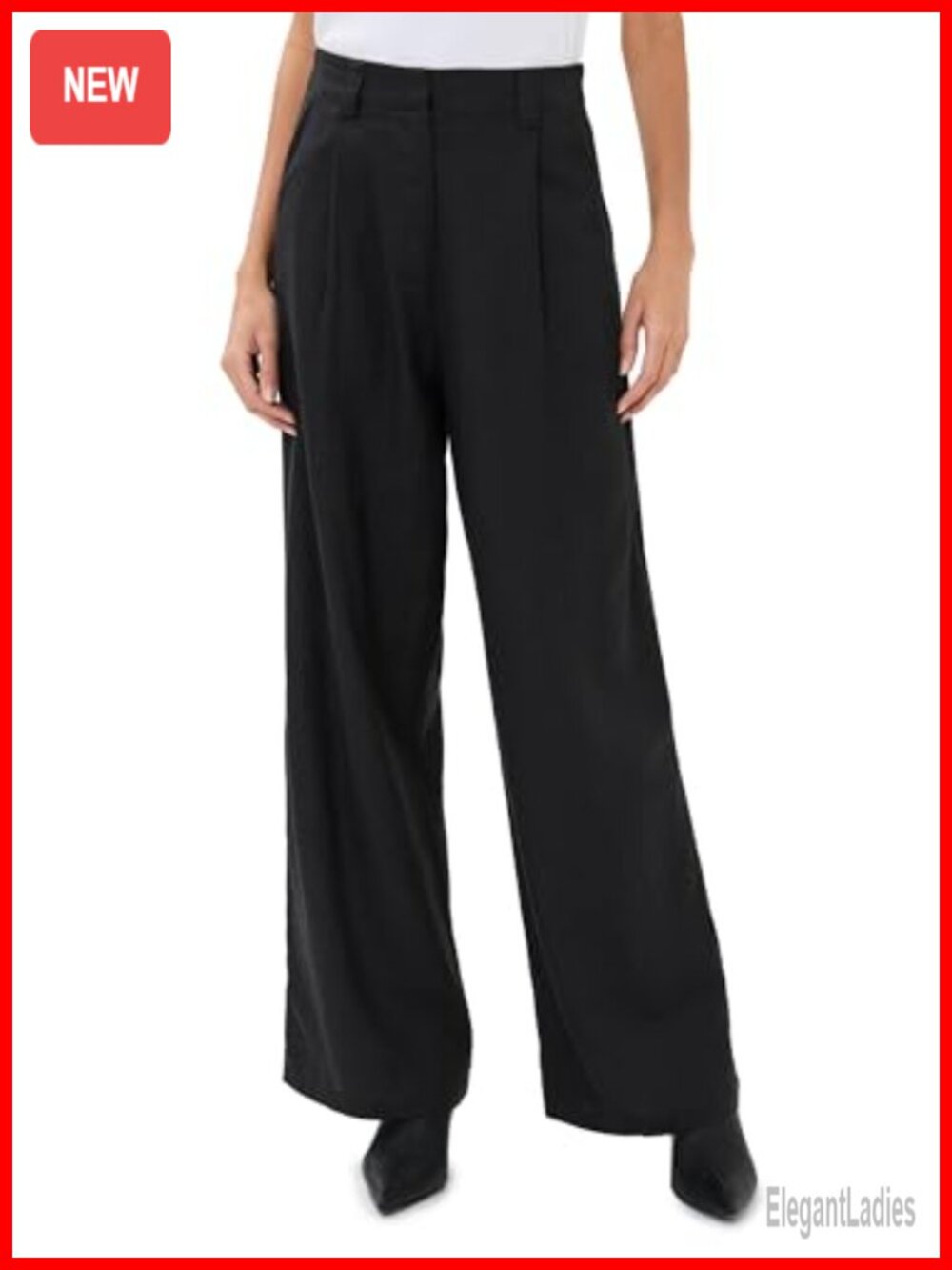 Linen Wide Leg High Rise Pleated Palazzo Pants Relaxed Summer Casual